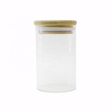 new style glass storage jar with bamboo wooden lid BJ-128A
